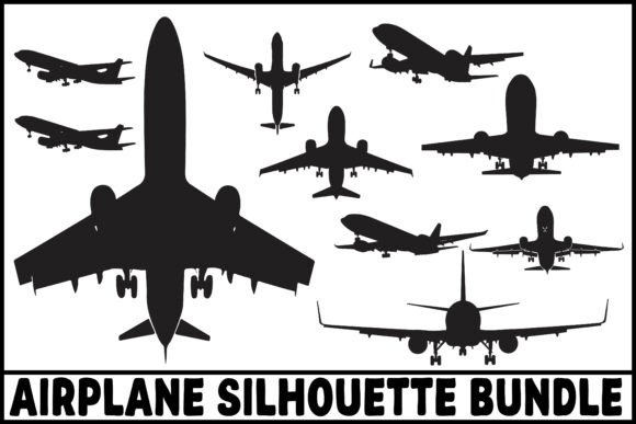 Airplane Silhouette Bundle: Perfect for Embroidery Projects