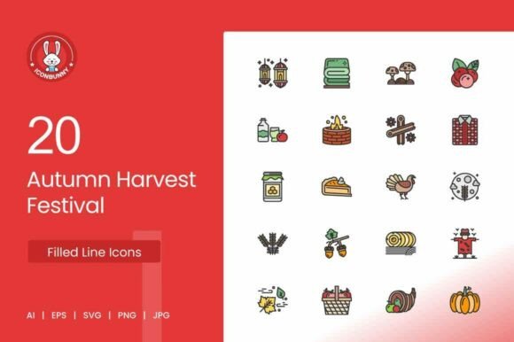 Autumn Harvest Filled Line Icons: A Designer's Review