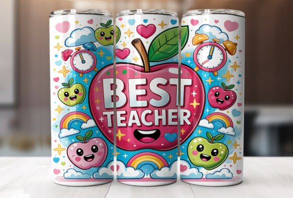 Best Teacher 20oz Tumbler Wrap PNG Review
