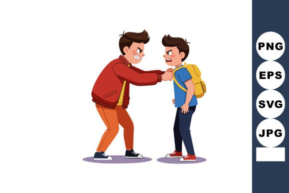 Boys Angry Conflict Fighting Cartoon Review