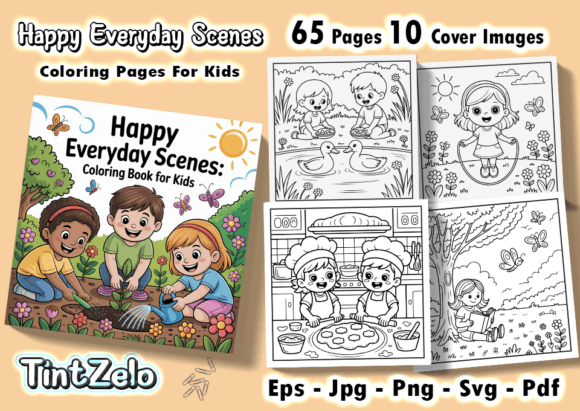 Capturing Joy: Happy Everyday Scenes Coloring Pages