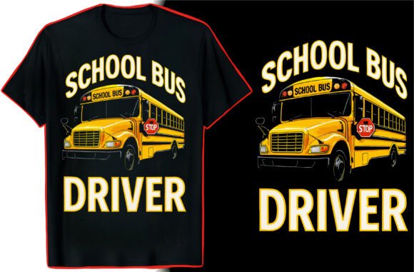 Clean, Charming School Bus Driver T-Shirt Art