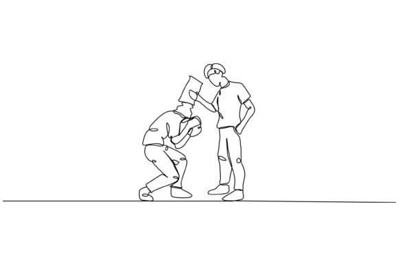 Continuous One Line Design of Bullying: A Minimalist Take