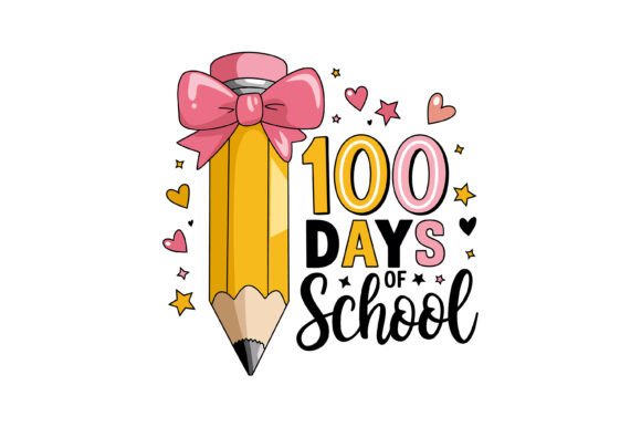 Cute Pencil 100 Days Celebration Design