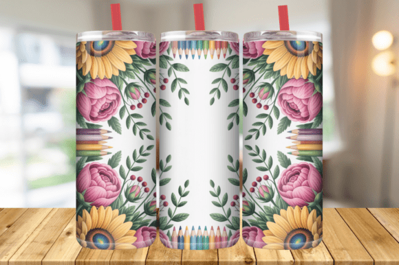 Floral Pencil Teacher Tumbler Wrap Review