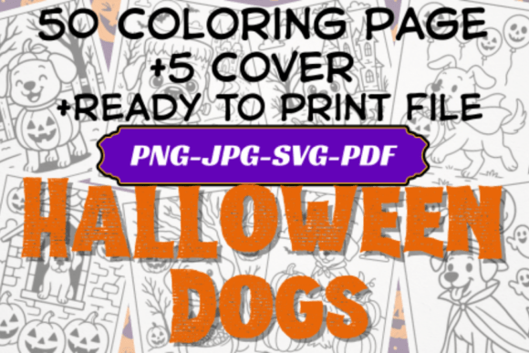 Halloween Dogs Coloring Page Pack