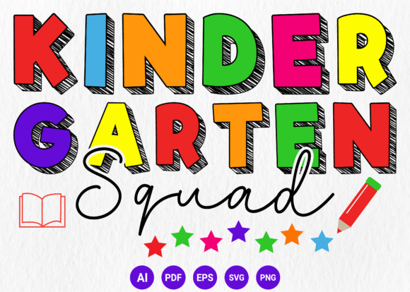 Kindergarten Squad PNG for Embroidery
