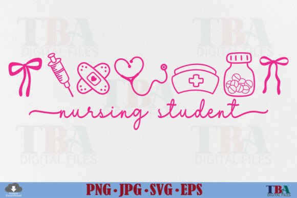 Pink School Nurse Icons for Nursing Students