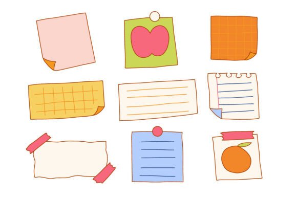 Playful Doodle Style Memo Paper and Note