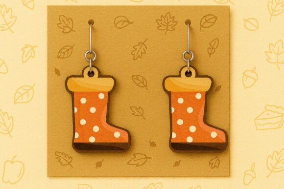 Polka Dot Boots Earrings SVG: A Charming Embroidery Design