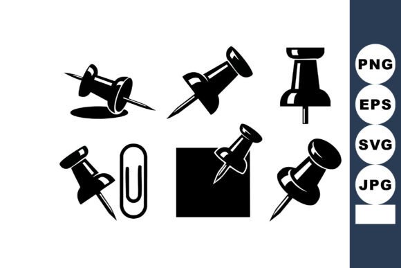 Push Pins and Paper Clip Vector Icons Review