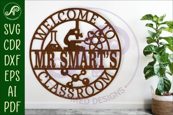 Science Teacher Classroom Name Sign SVG