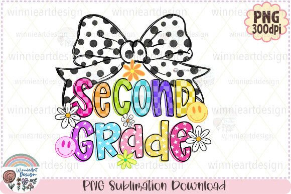 Second Grade Neon School Coquette Bow