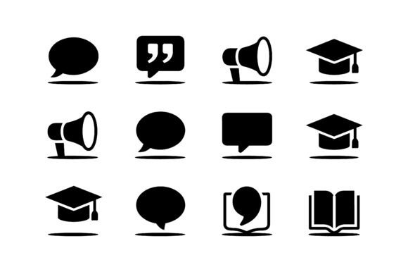 Speech Graduation Icon Set EPS: A Designer's Review