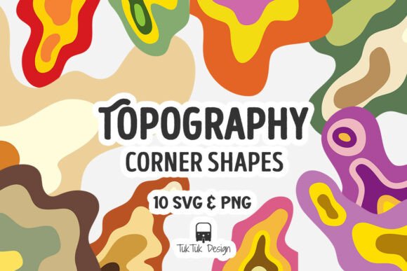 Topography Abstract Corner Elements for Embroidery